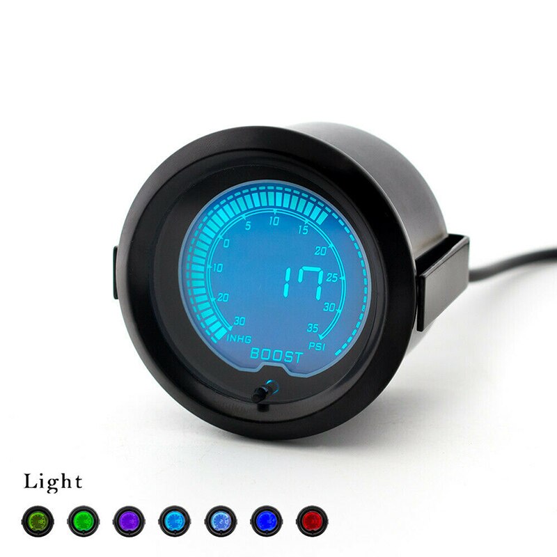 2Inch 52Mm Universele Auto Evo Boost Gauge Lcd 7 Kleuren Psi Turbo Boost Gauge Meter