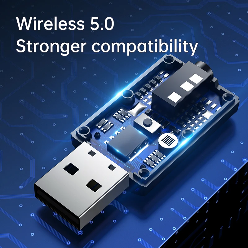USB Bluetooth 5.0 Nadajnik Odbiornik Mikrofon 3 w 1 Adapter EDR Dongle 3,5 mm AUX do TV PC Słuchawki Domowe Stereo Samochodowe HIFI Audio