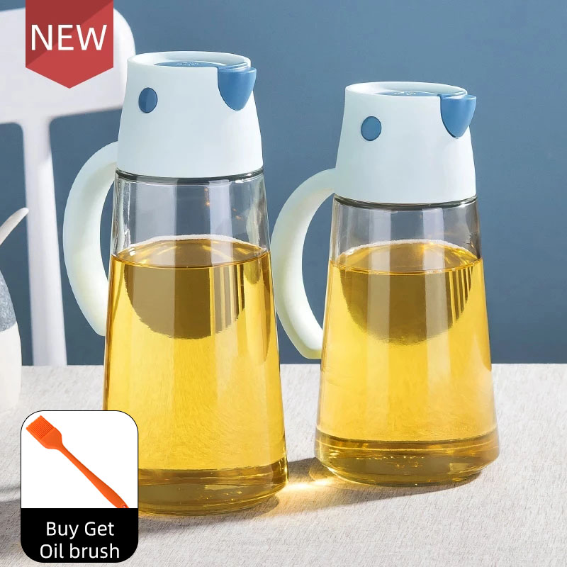 Automatisch Open Deksel Olie Fles Dispenser Saus Bakken Glas Lekvrije Opslag Fles Salade Keuken Tool Accessorie