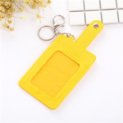 Effen kleur kaarttas portemonnee sleutelhanger dames creditcard verpakking verkeerskaartenset id paspoorthoes drie kaarten kleine houder: C05