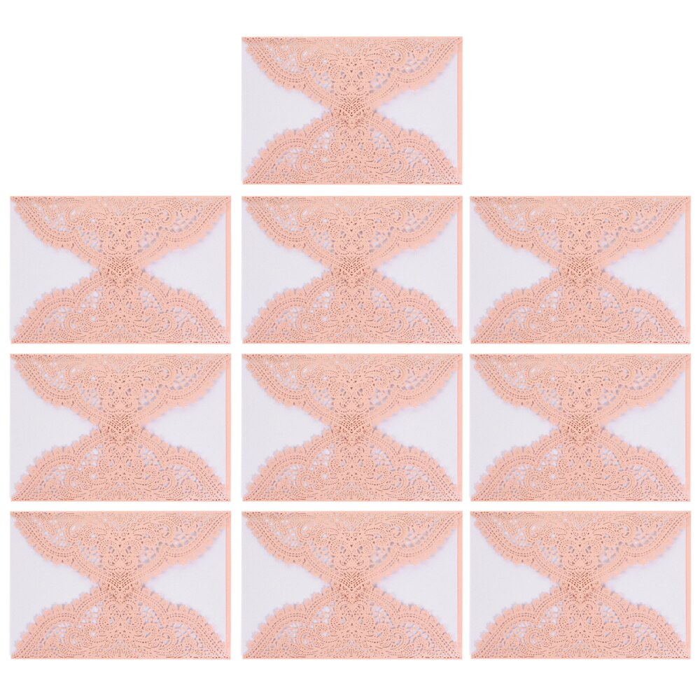 10pcs Wedding Invitations Birthday Party Lovely Paper Invitations Cards: Pink