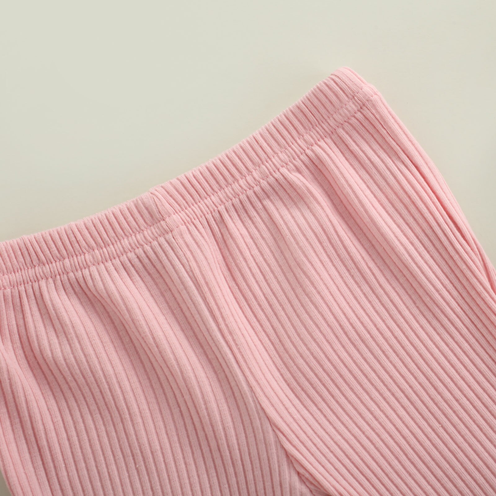 Baby Girls Casual Trousers, Toddler Solid Color Elastic Waist Flared Pants, Wine Red/ Light Khaki/ Pink/ Brown, 3-24 Months