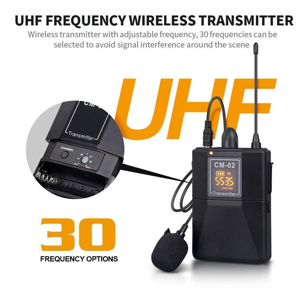 Uhf Dual Channel Draadloze Lavalier Microfoon Revers Microfoon Voor Slr Camera 60M Bereik Voor Dslr Camera Interview Live Opname