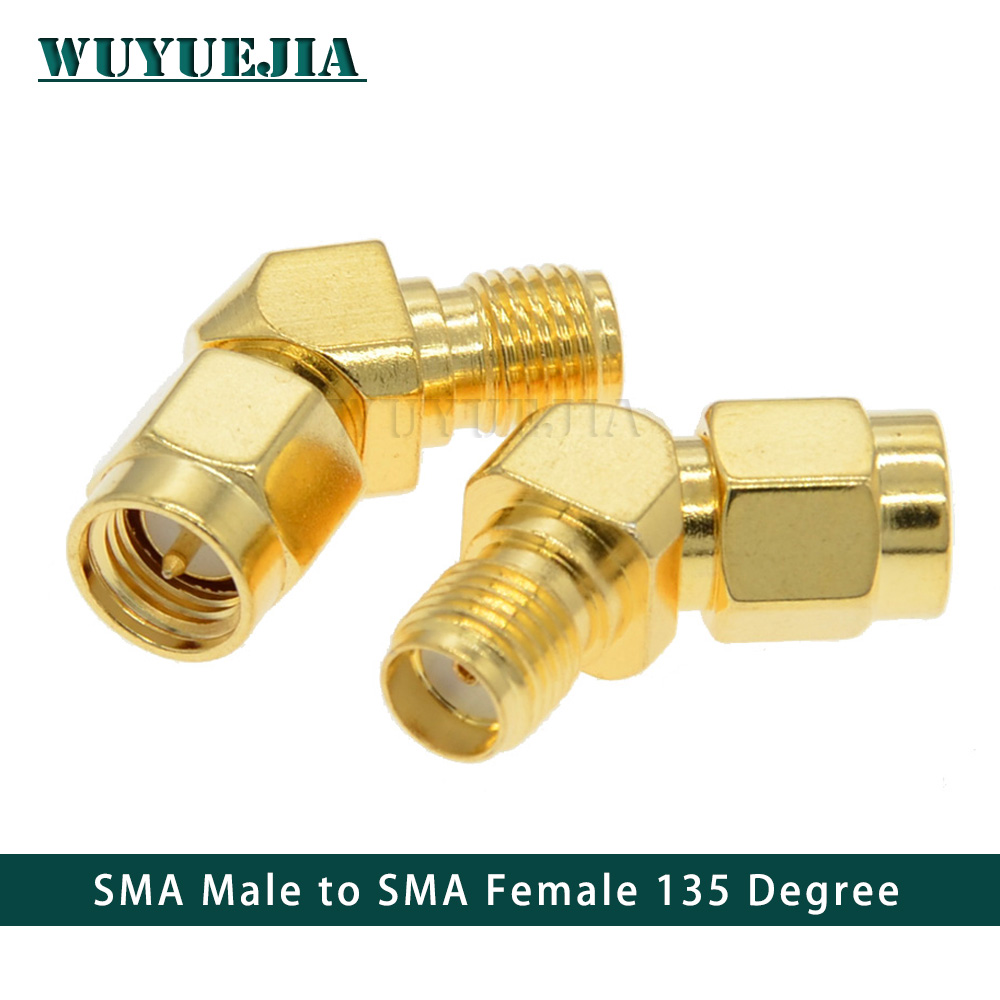 SMA To SMA Male Female Straight Connector 90 Degree Right Angle 135Degree Tee Type 3 Way Splitter RPSMA To RPSMA Male Adapter RF: army green