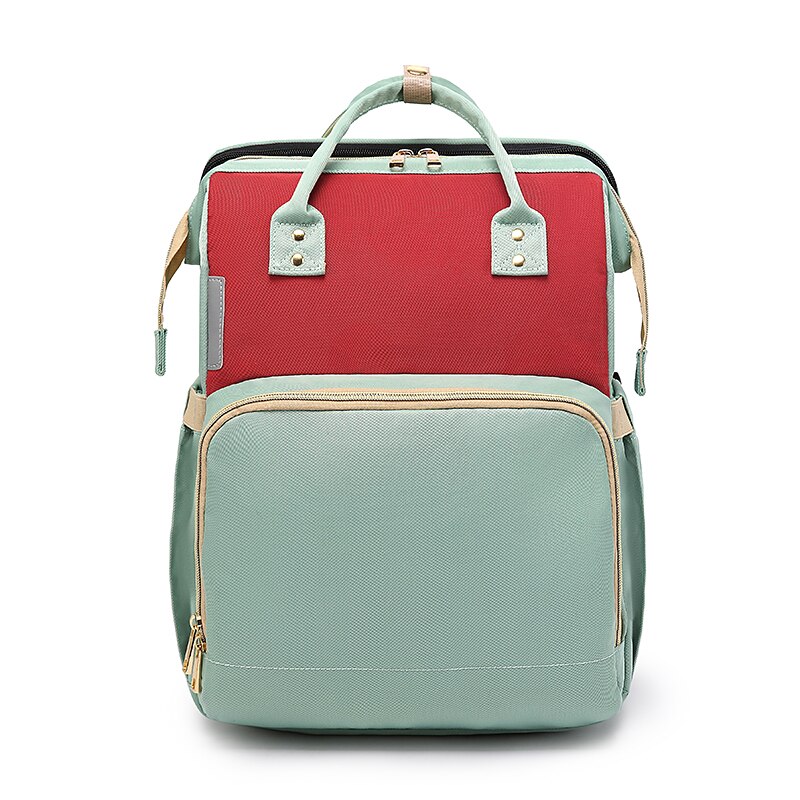 Bleie babyposer med seng mamma bag vanntett nylon barsel bleie mamma ryggsekk baby pleie stelleveske til babypleie: A9