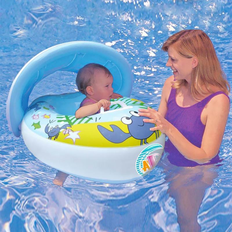 Cartoon Print Baby Kids Summer Swimming Ring Inflatable Seat Boat Float