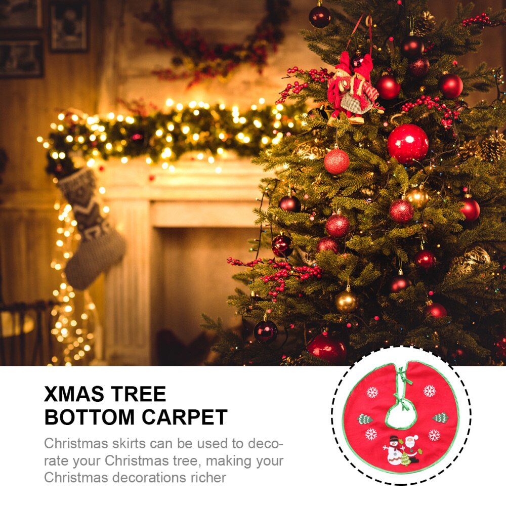 1Pc Xmas Boom Rok Met Decals Mooie Retro Duurzaam Boom Jurk Boom Rok Voor Kerstboom