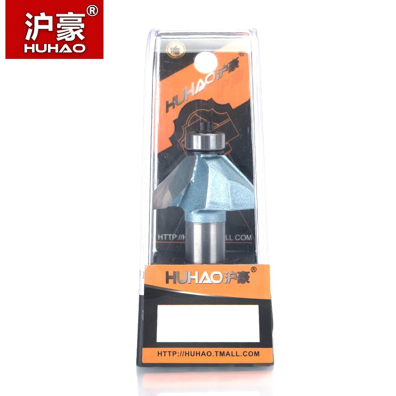 HUHAO 1pcs 1/2"1/4" Shank Chamfer Cutter Industrial grade Router Bits for wood Horse Nose Bit 45 Deg CNC Woodworking Tool endmil
