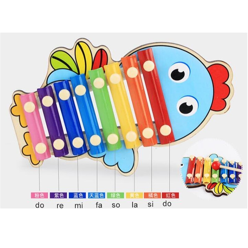 Kids Rainbow Xylophon Animal Pattern Hand knock Music Instruments Piano Baby Educational Toys Xylophon Toys For Children