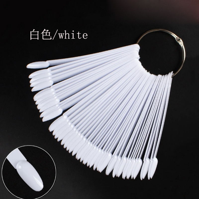 50 Nail Color Card Clear Nail Swatches Color Card Display Chart Gel Polish Template Nail Art Sample Stand Acrylic Palette: light green
