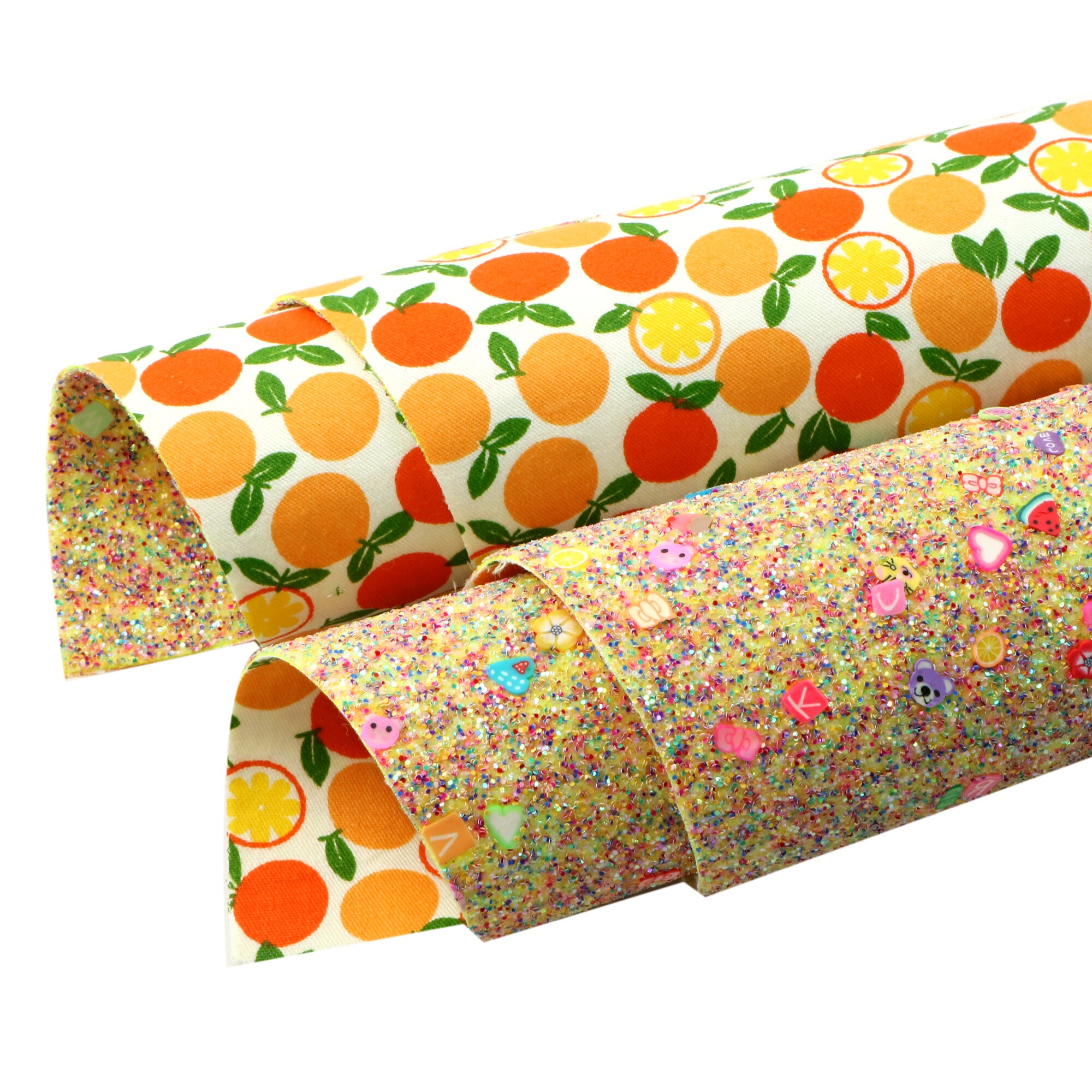 Fruit Series Faux Leather Sheets Double-side Poly Cotton Fabric For Bow-knot Bags Wallet Earring Scrapbook DIY,1Yc20027: 1145145001