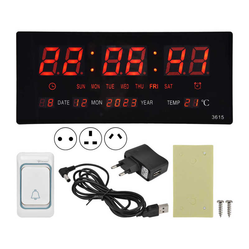 Digital Wall Clock Gym Wall Clock Clear Display for Public Place for Office for School