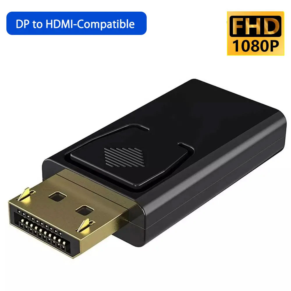 Konwerter 4K DP DisplayPort na HDMI Konwerter wyświetlacz Port DP na HDMI adapter HDTV wideo audio PC laptop: BIAŁY