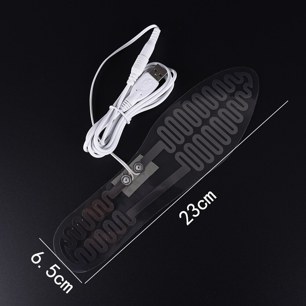 Nuovo 1 Coppia 5V 23 centimetri USB Elettrico Riscaldato Sottopiedi Del Piede Scaldino Heated Stivali Scarpe Pad + 2 USB cavi Da Sci Esterno riscaldamento Solette