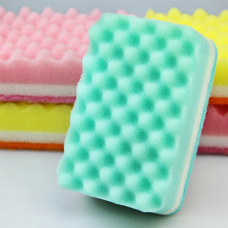 10pcs Scrub Sponge High-Density Kitchen Cleaning Pad Household Scouring Pad Dishwashing Sponge Sponge Cloth Dish Washing Sponge