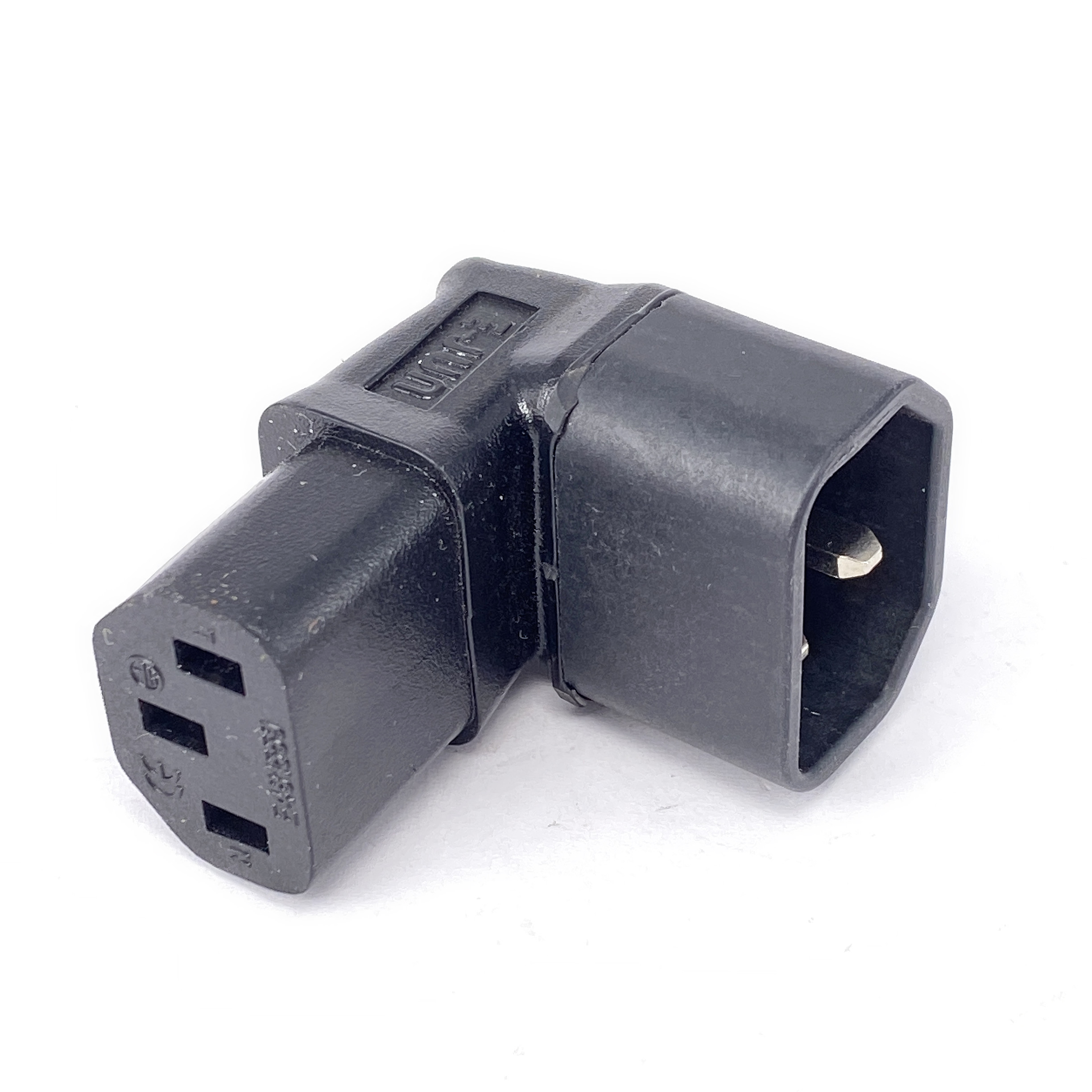 IEC 320 C13 to C14 AC Plug Converter, C14 to C13 Up/Down Angle Power Adapter Plug, 3Pin Female to Male 10A 250V: Down Angle