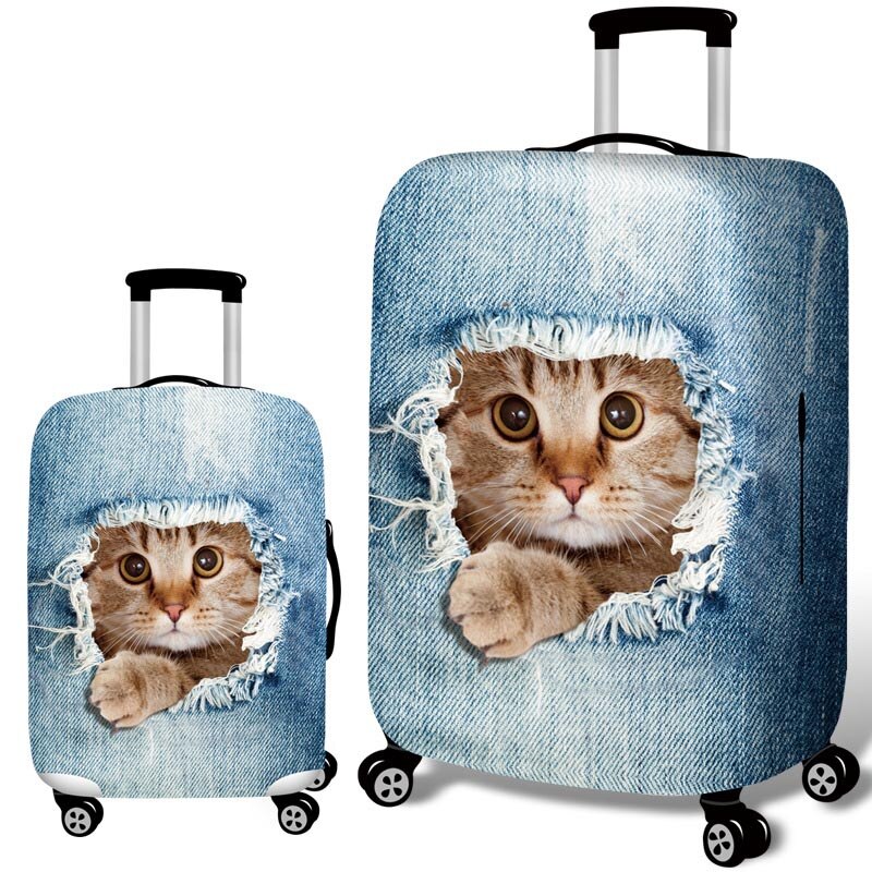 TLDGAGAS Stretch Fabric Cute Cat Luggage Protective Cover Suit 18-32 Inch Trolley Suitcase Case Covers Travel Accessories: C / M