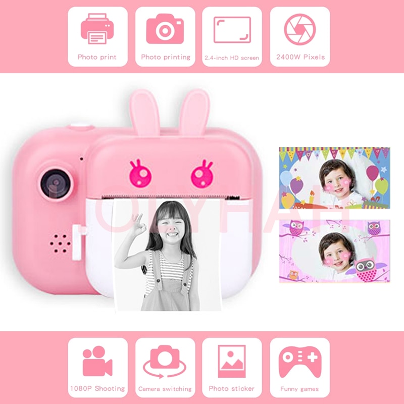 Cheap cute mini instant print photo camera small children camera kids birthday with games