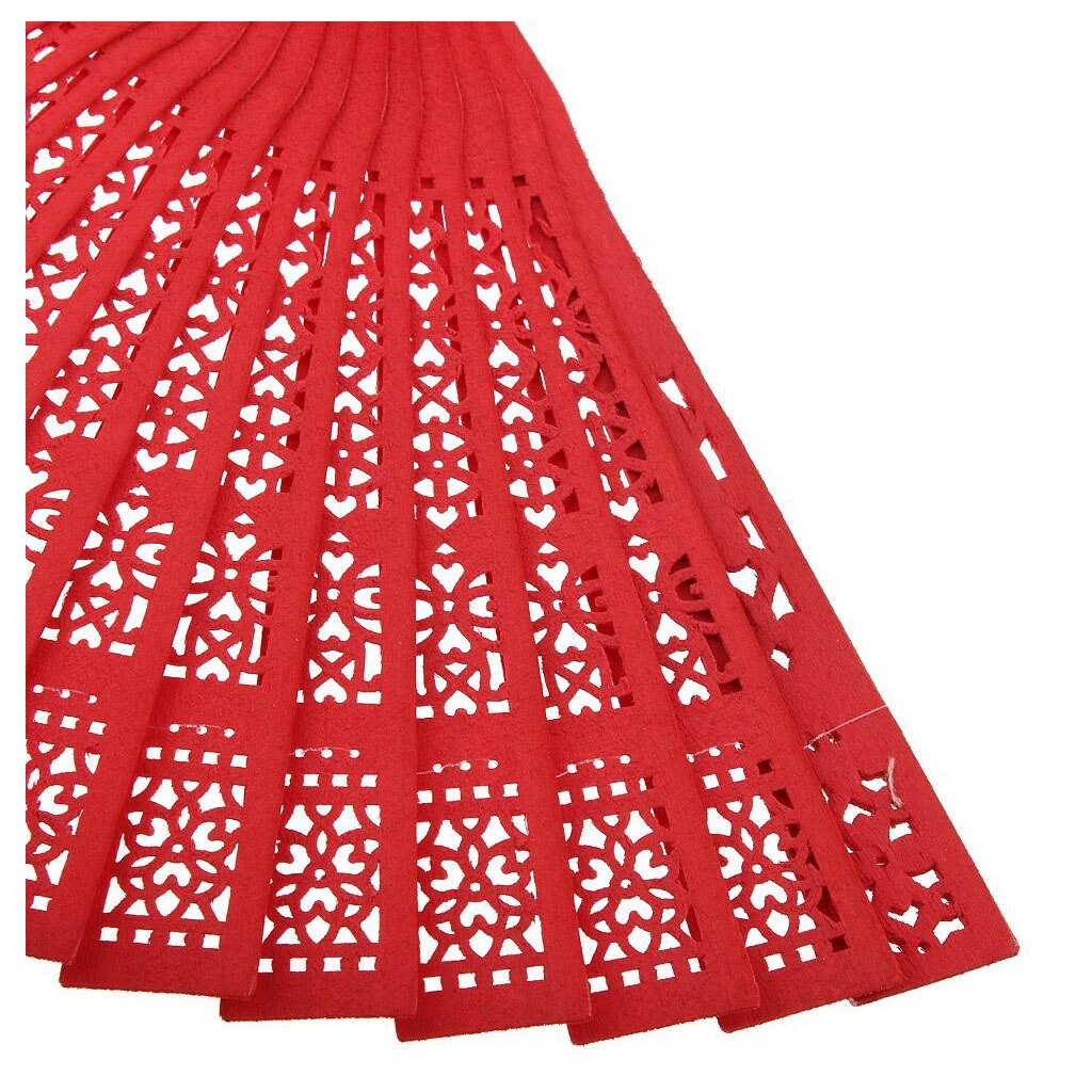 Vintage retro houten handtas ventilator gesneden holle handventilator opvouwbare ventilator, rood