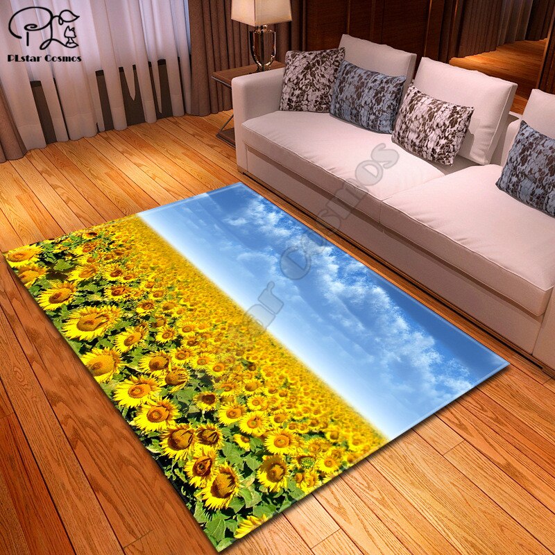 Zonnebloem Rose Patroon Grappige 3D Gedrukt Badkamer Voetstuk Tapijt Deksel Wc Cover Badmat Set Stijl-3