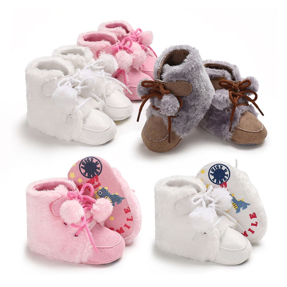 Nuovo Appena nato Del bambino Delle Ragazze Dei Ragazzi Molli Suola Scarpe Inverno Caldo Stivali anti-scontrino Scarpe Da Ginnastica 0-12M Stivali