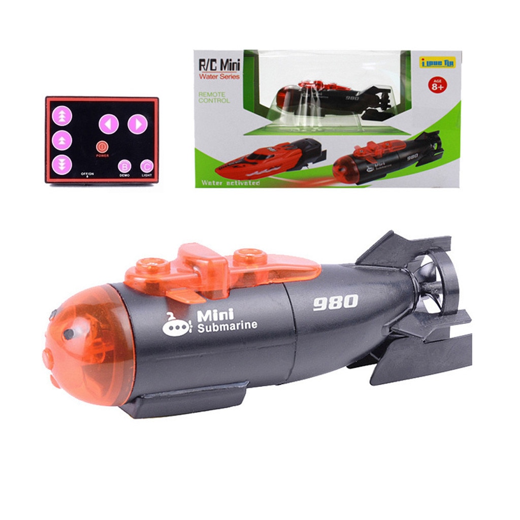 Mini Remote Submarines Remote Control LED Colorful Boat Water Toy Diving Toy