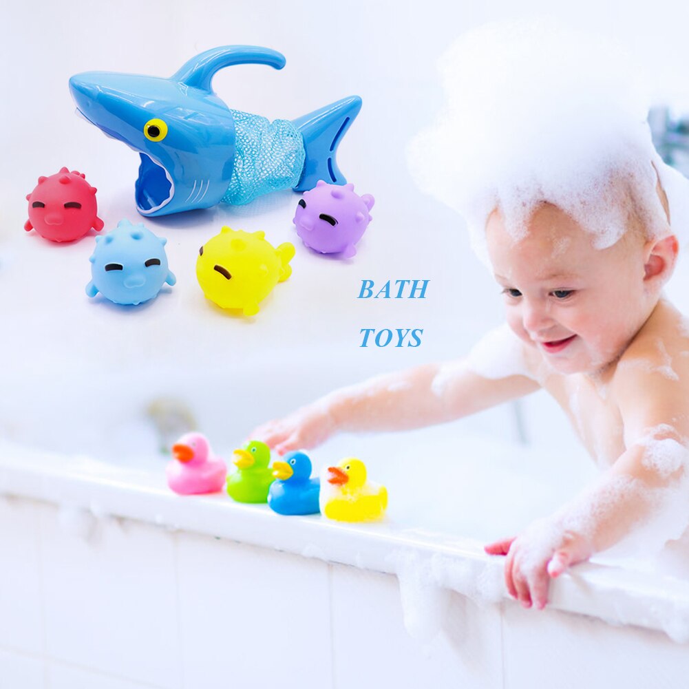 Baby Bathroom Bath Water Playing Toys Bathing Cartoon Shark Toy Educational Shark Chase Big Fish Eat Small Fish Children Toy