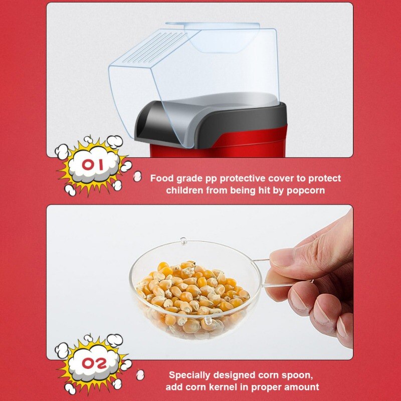 Automatisk Mini Popcornmaskin Hjemmelaget DIY - Europeisk Standard 110V