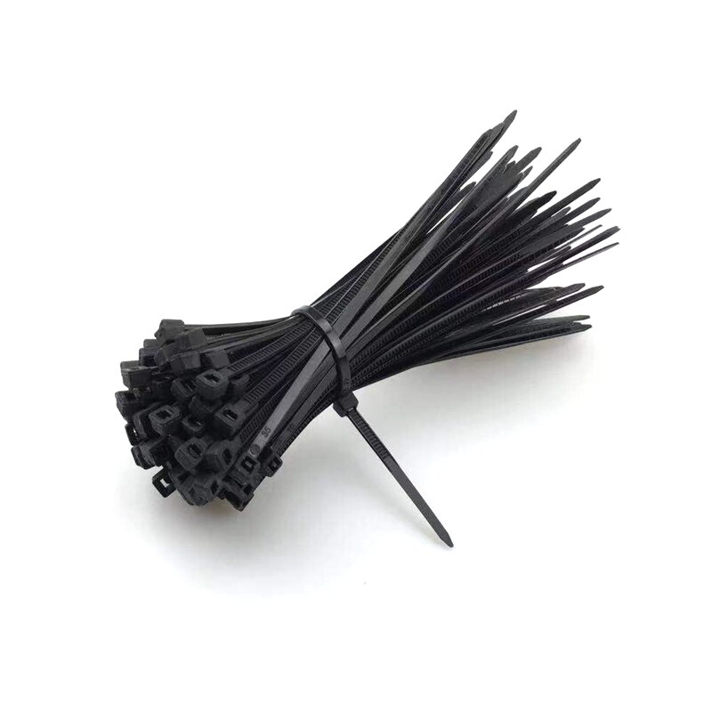 100Pcs 3*100mm Colorful Self-locking Nylon Cable Ties Plastic Velcro Cable Zip Tie Wraps Home Office Wire Organizer Tools: Black