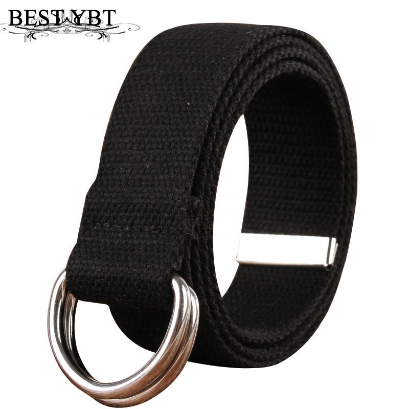 Beste Ybt Unisex Riem Canvas Legering Dubbele Ring Gesp Riem Verstelbare Outdoor Casual Multicolor Vrouwen En Mannen Riem