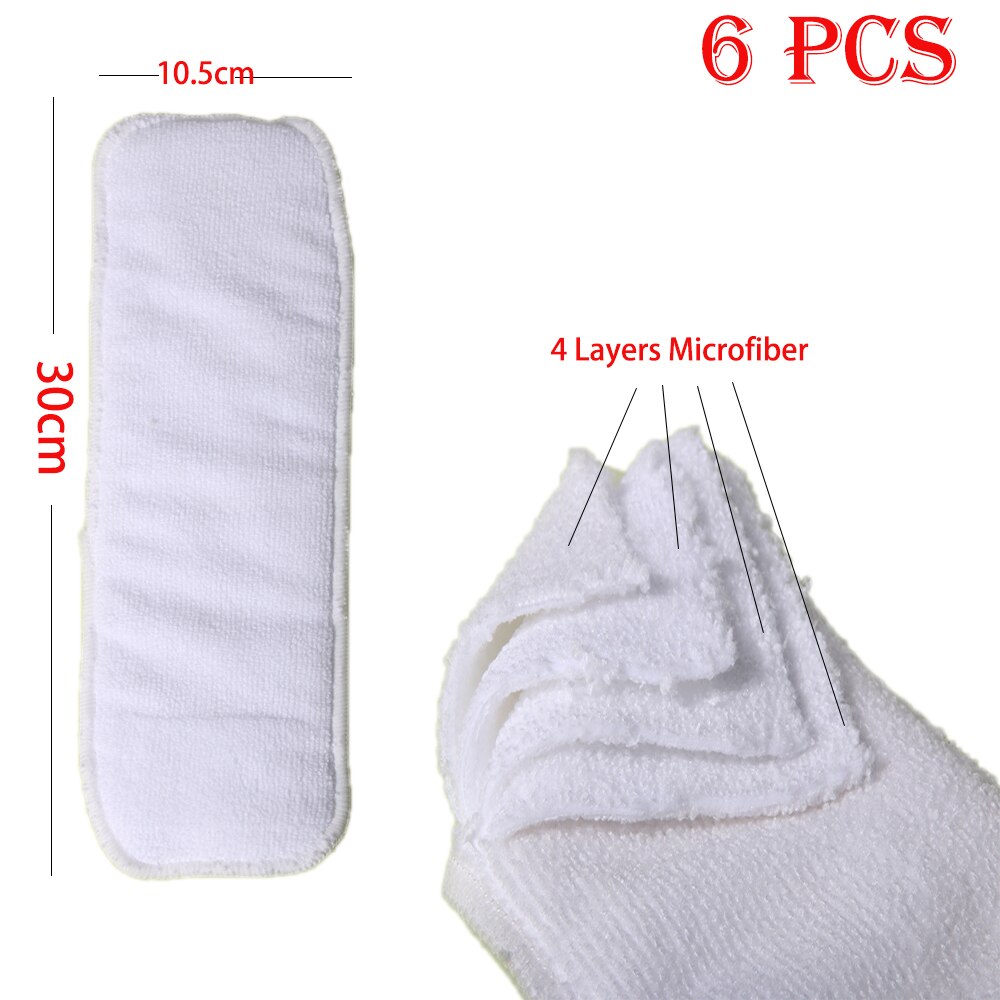 AIO Baby Nappies Microfiber Liner Fast Dry Absorbent Multilevel Cloth Diaper Inserts Washable Thick Nappy Reusable 4/10/12 pcs: 6pcs YX-NP014