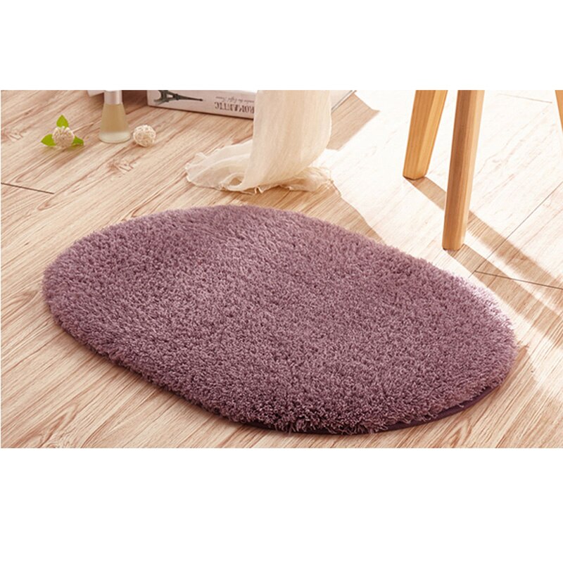 absorbant doux chambre salle de bain sol antidérapant porte tapis de bain tapis de douche 30*50cm: Grayish purple