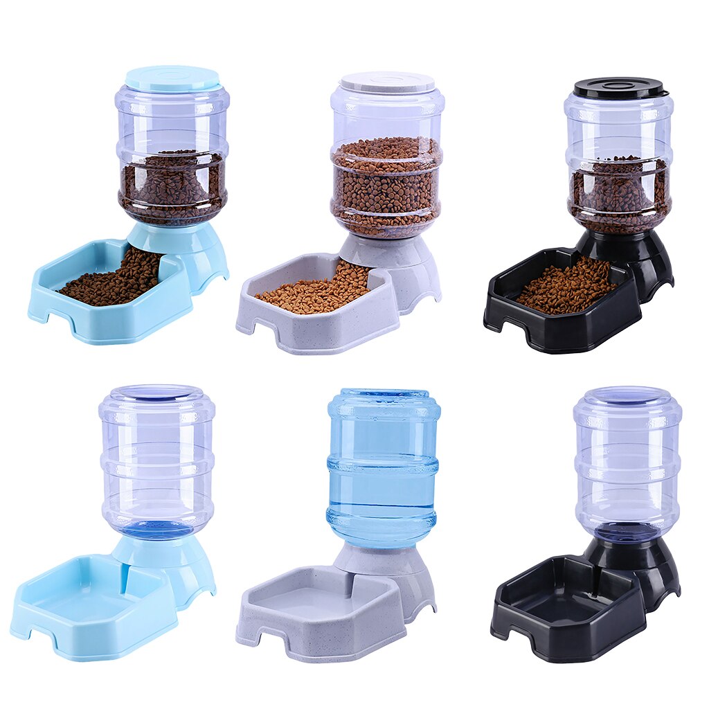 Hund automatisk vattenmatare 3.8l matförvaring hink katt vatten dispenser liten teddy husdjur matning vattning leveranser