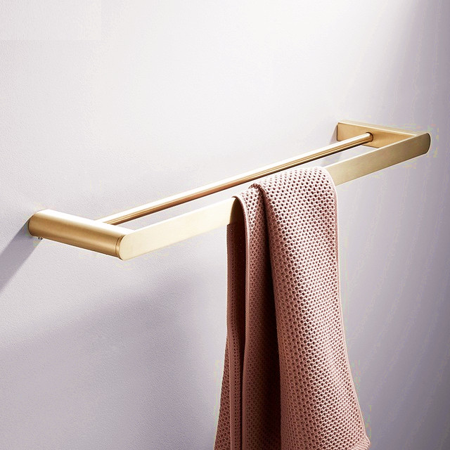 Brushed Gold Towel Rack,Towel Bar, SUS304 stainless steel Hardware set,Robe Hook,Toilet Brush Gold Brushed Bathroom Accessories