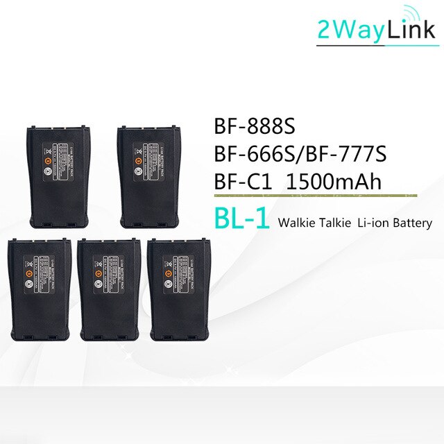 BF-C1 Baofeng BF-888S Batterie BL-1 Auto Ladegerät Eliminator für BF-666S BF-777S 888s BF-88E Kompatibel mit H-777 H777 Batterie: 5 PCS Battery