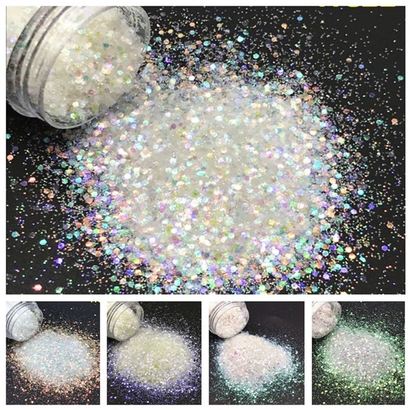 5 Kleuren 1 Mm Gemengde Magic Aurora Resin Crystal Pailletten Glitter Pigmenten Kit Kleurstoffen Hars Dye Sieraden Maken Gereedschap 10ml