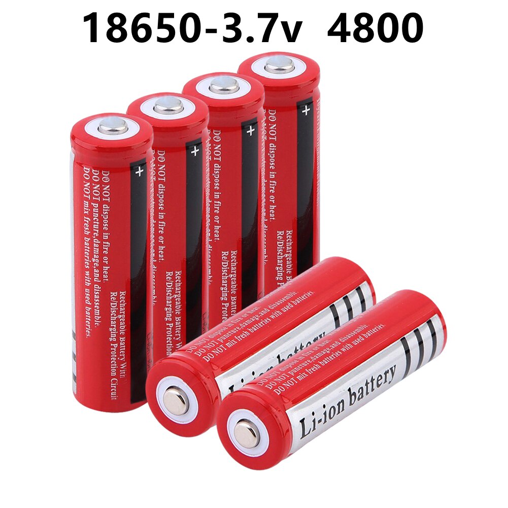 Batterie Lithium-ion Rechargeable, 18650, 3.7 V, 4800mah, BRC 18650, pour Power Bank, torche