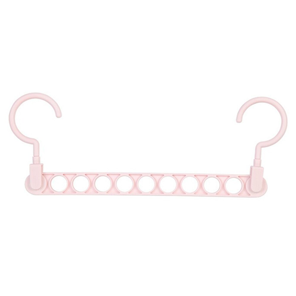 Plastic Nine-hole Magic Clothes Hanger Drying Racks Multi-purpose Home Wardrobe Storage Hangers Storage Rack: Pink