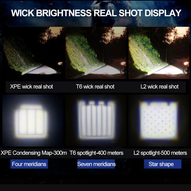 3 Heads Outdoor Aluminum Alloy Flashlight Multi-Function Strong Light Three Lamp Holder Camping Lighting Night Riding Flashlight