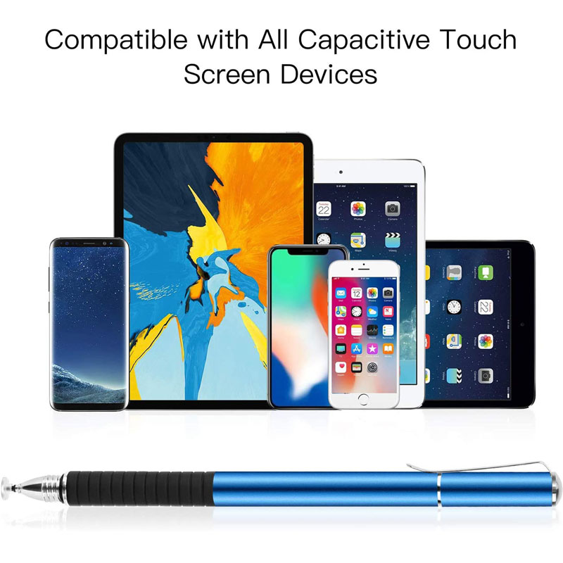 2 in 1 Precision Series Disc Stylus Drawing Touch Pen with 2 Replaceable Disc Tips and 1 Fiber Tip for All Touch Screen Devices