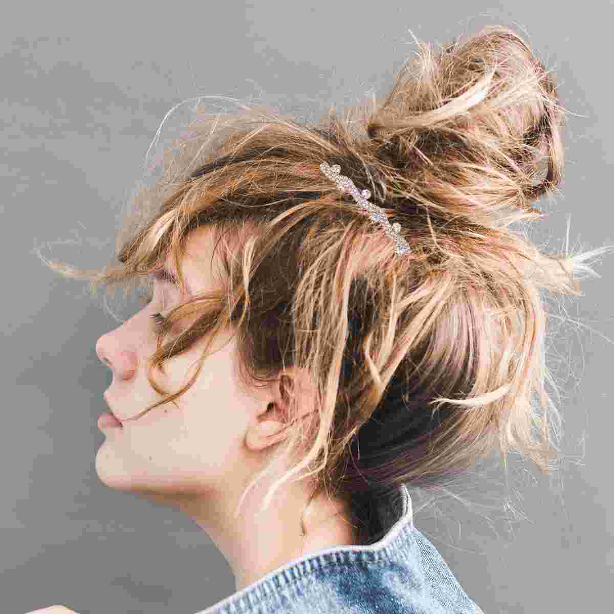 Mit Strass verzierter Haarkamm, hochwertiges Material, Haarnadel-Kamm, kreativer Kopfschmuck, Haarschmuck, elegante Frisur