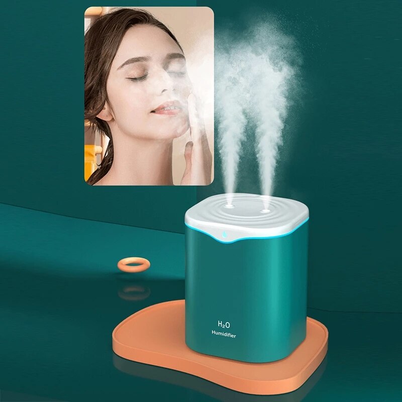 2200ml Double Nozzle Air Humidifier Essential Oil Aroma Diffuser With Coloful LED Aromatherapy Diffuser Ultrasonic Humidifiers