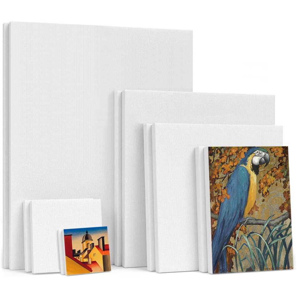 6x White Artboard Cotton Canvas for Oil Painting Hand Painted Frame Canvas Panels Craft Painting Tool Hand Painted Accessories