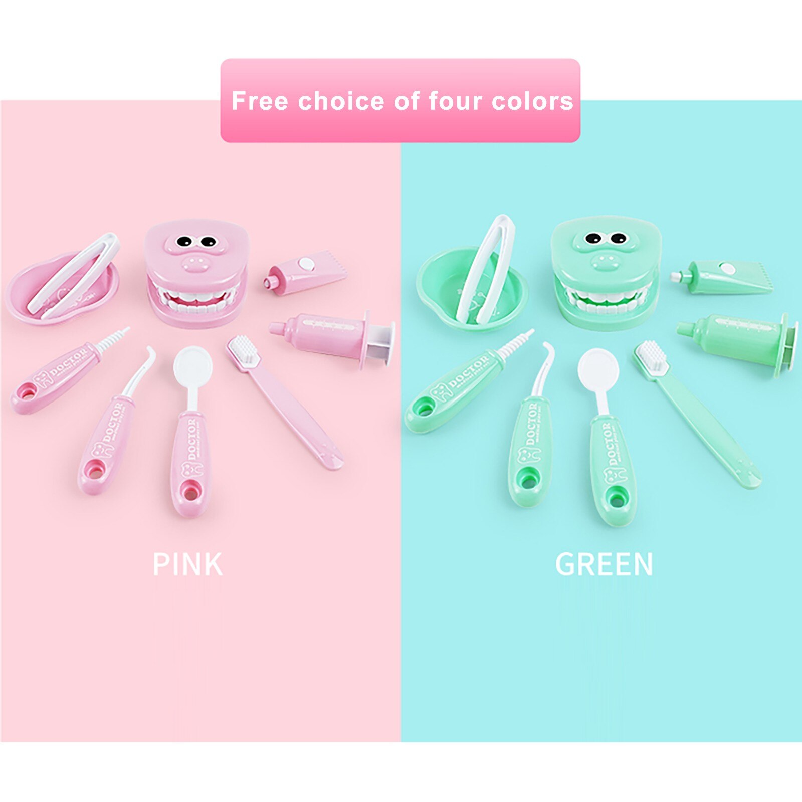 9 Stks/set Kids Pretend Play Toy Tandarts Controleren Tanden Model Voor Artsen Rollenspel Kids Beroepsmatige Belangstelling Speelgoed