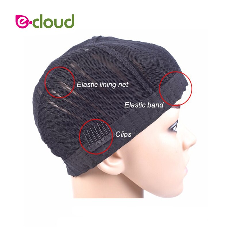 Hair Tools Cornrow Wig Caps For Making Wigs With Combs Adjustable Black Crochet Braided Weaving Cap Lace Elastic Hairnet