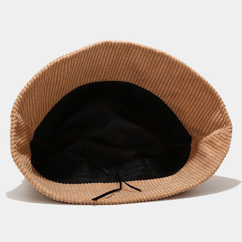 Efterår vinter klassisk corduroy spand hat udendørs panama harajuku fiskeri spand hatte til kvindelig mandlig unisex afslappet hue