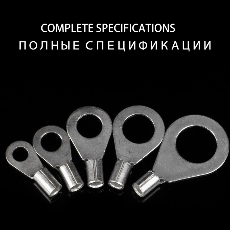 Connecteur de fil de câble à sertir OT, fourchettes à anneau Non isolées, terminaux en laiton plaqué étain de Type O, Kit d&#39;assortiment de 100 pièces