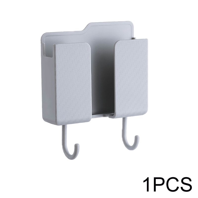 Soporte multifunción para teléfono inteligente, organizador montado en la pared, caja de almacenamiento, gancho para cargador de pared, organizador de cables, soporte de base de carga: Gris