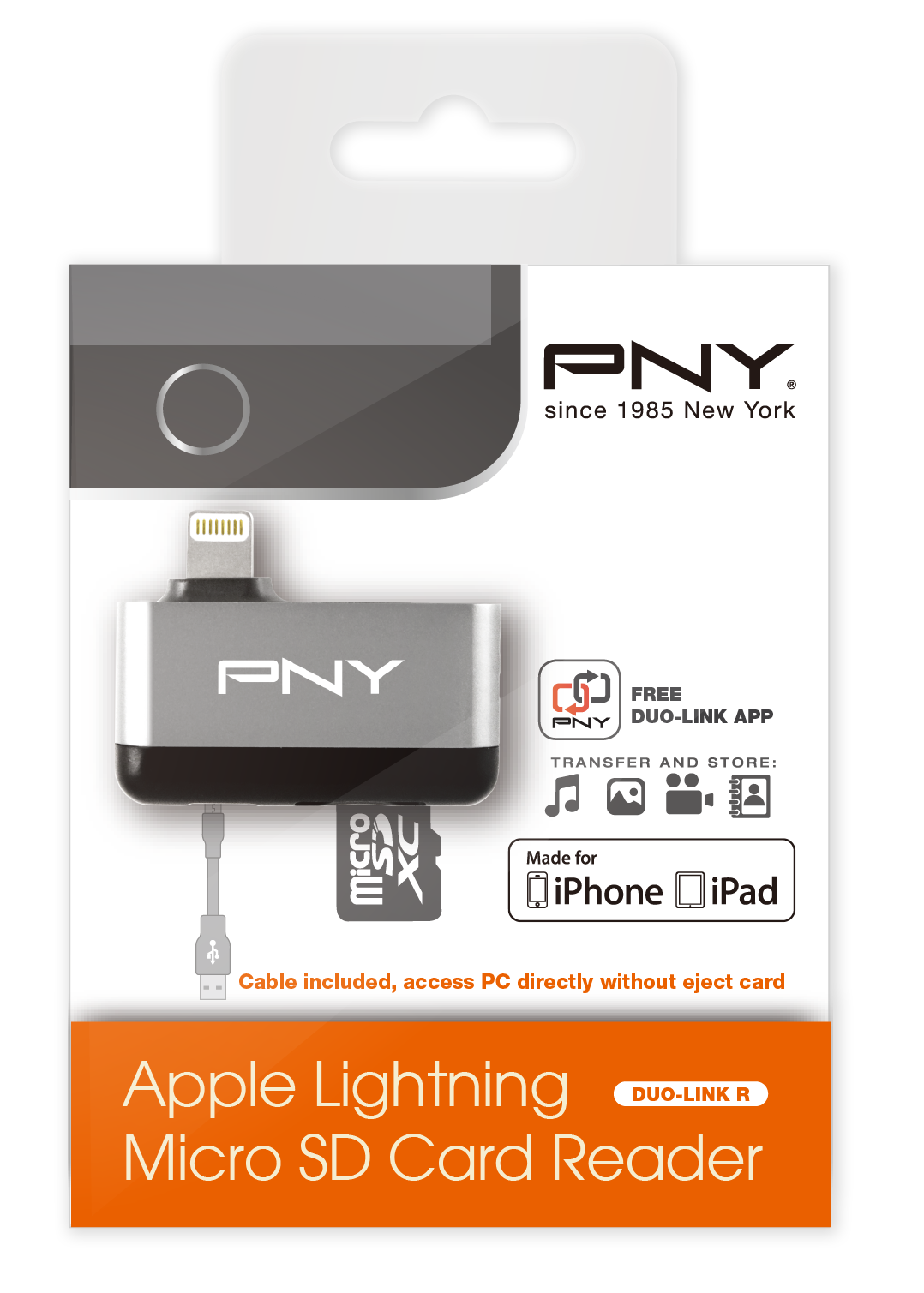 PNY DUO-LINK R 2 in 1 Micro USB 2.0 Card Reader TF Card SDHC/SDXC USB Memory Cardreader micro sd usb Adapter for iPhone ipad PC