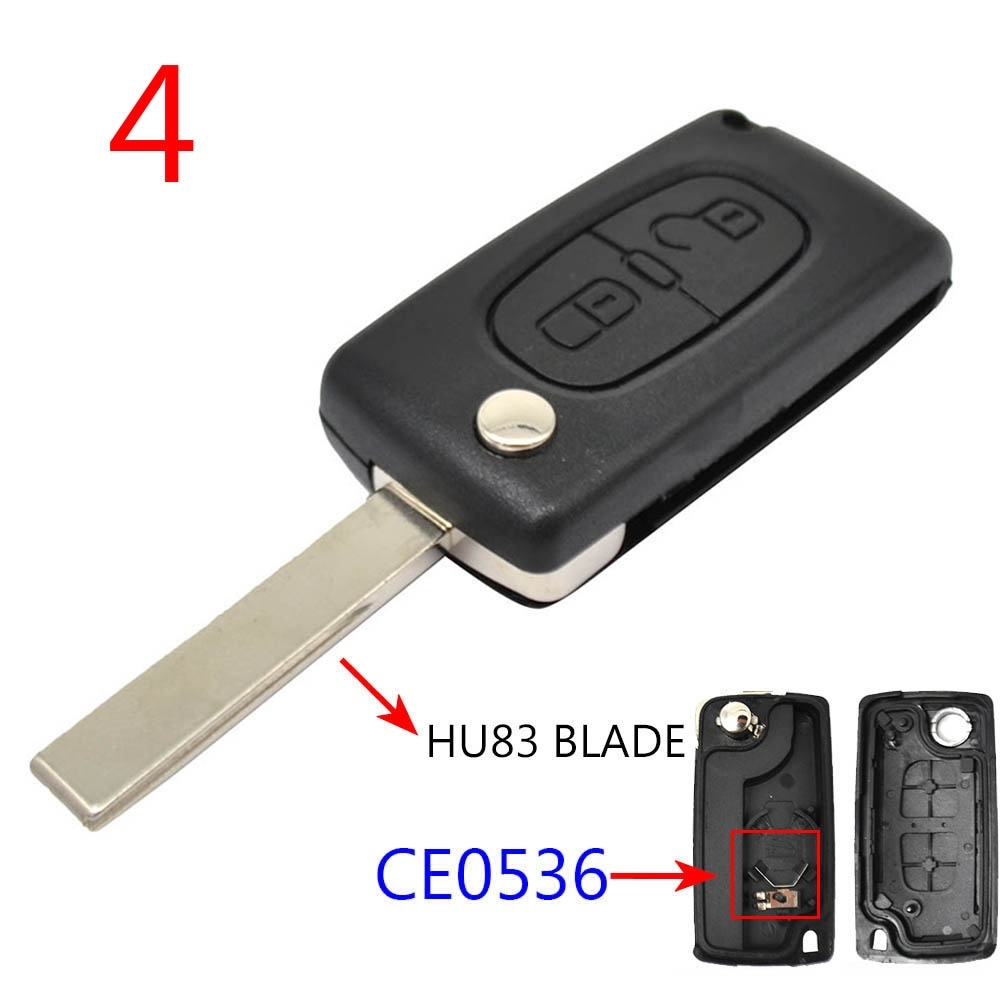 Do Peugeot 308 207 307 3008 5008 807 Do Citroen C2 C3 C4 C5 C6 C8 Kluczyk samochodowy zdalnie otwierany Obudowa kluczyka 2 przyciski CE0523 CE0536: Czerwony